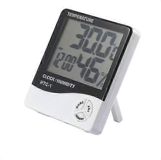 TH-CALC,Digital LCD Thermometer Hygrometer Humidity Meter Room Indoor Temperature Clock