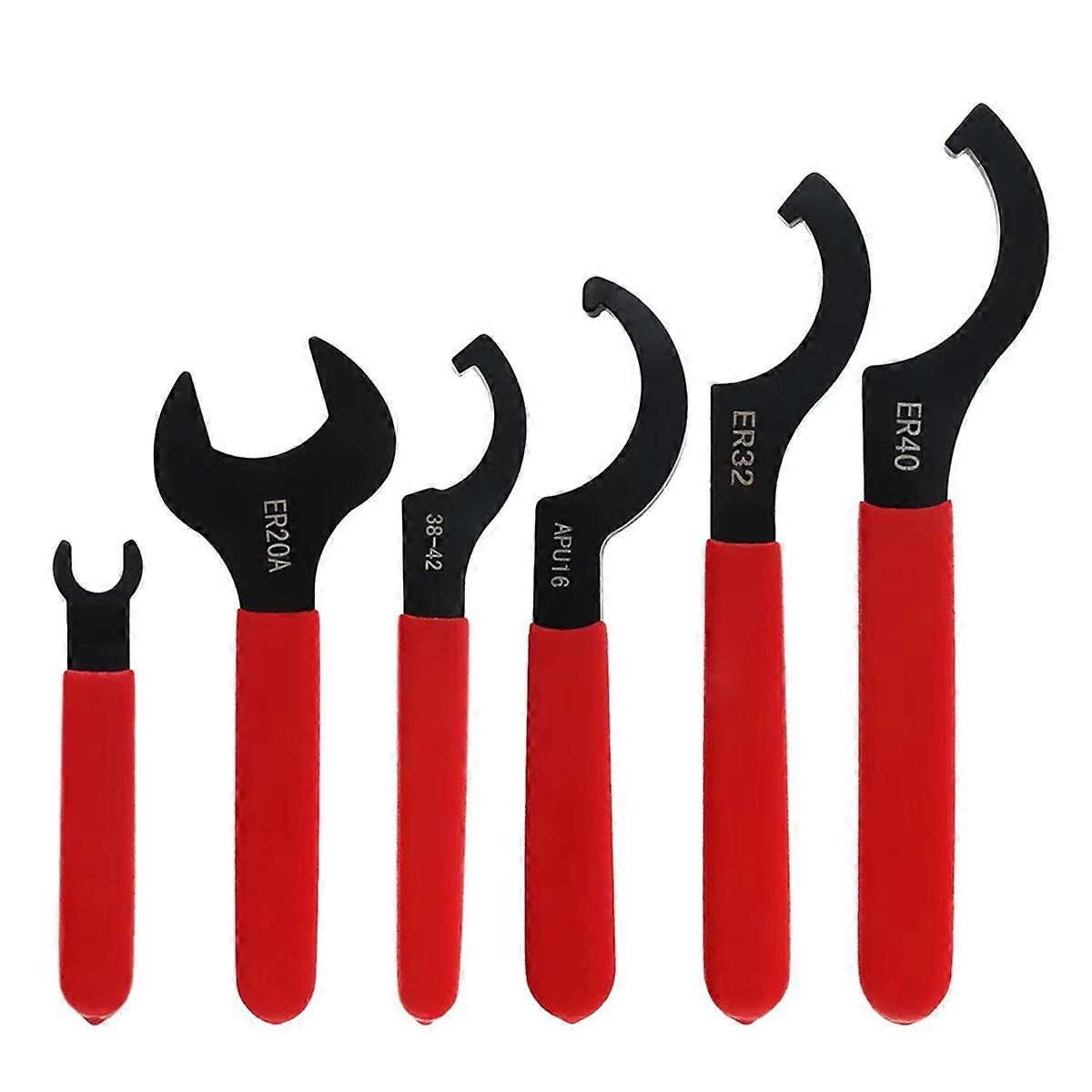 6pcs Coil over Spanner Wrench Set for Suspension System Heavy Duty Adjustable Shock Wrench