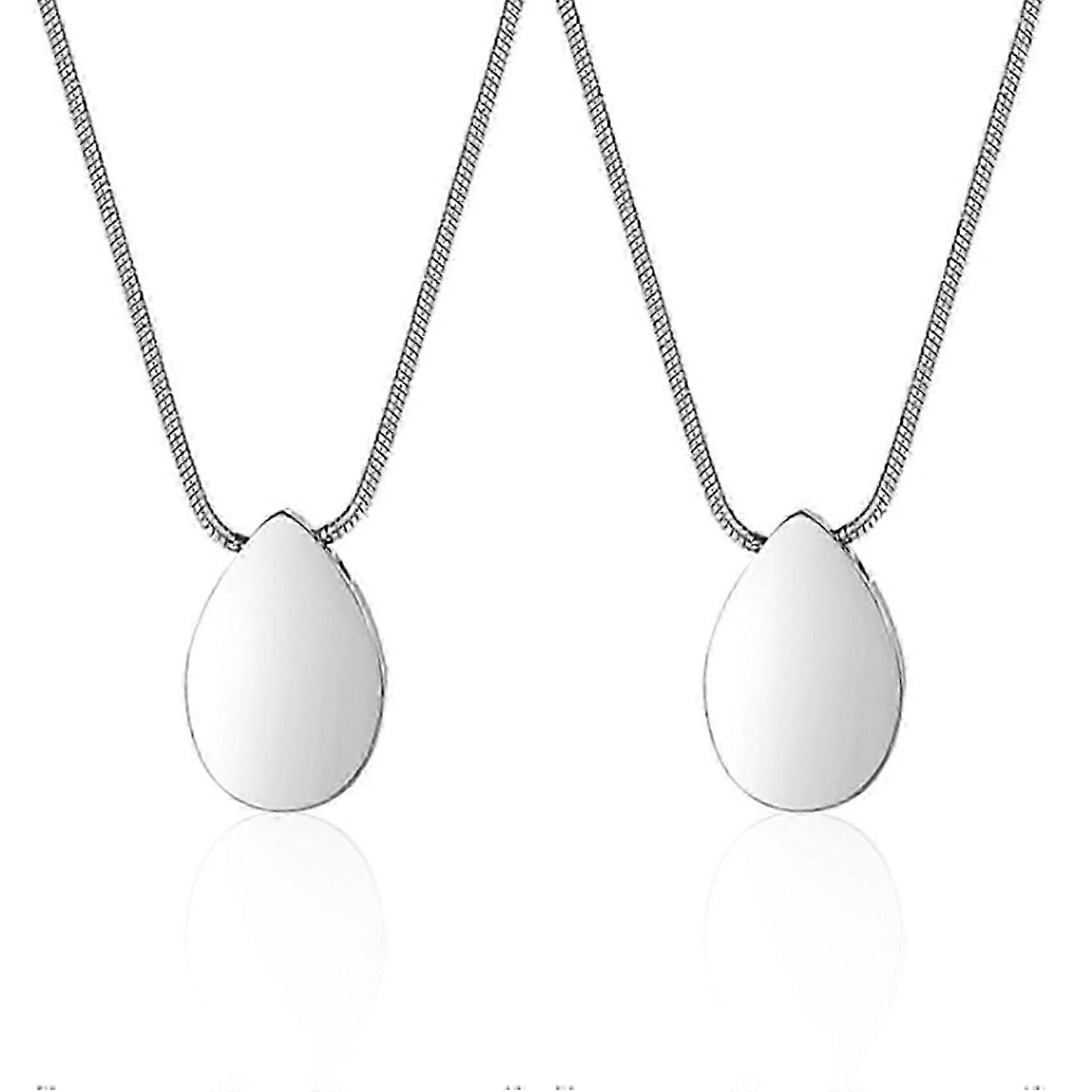 2X Personalized Teardrop Shape of Waterdrop Cremation Urn Necklace with Fill Kit suitable for Ashes Crematio