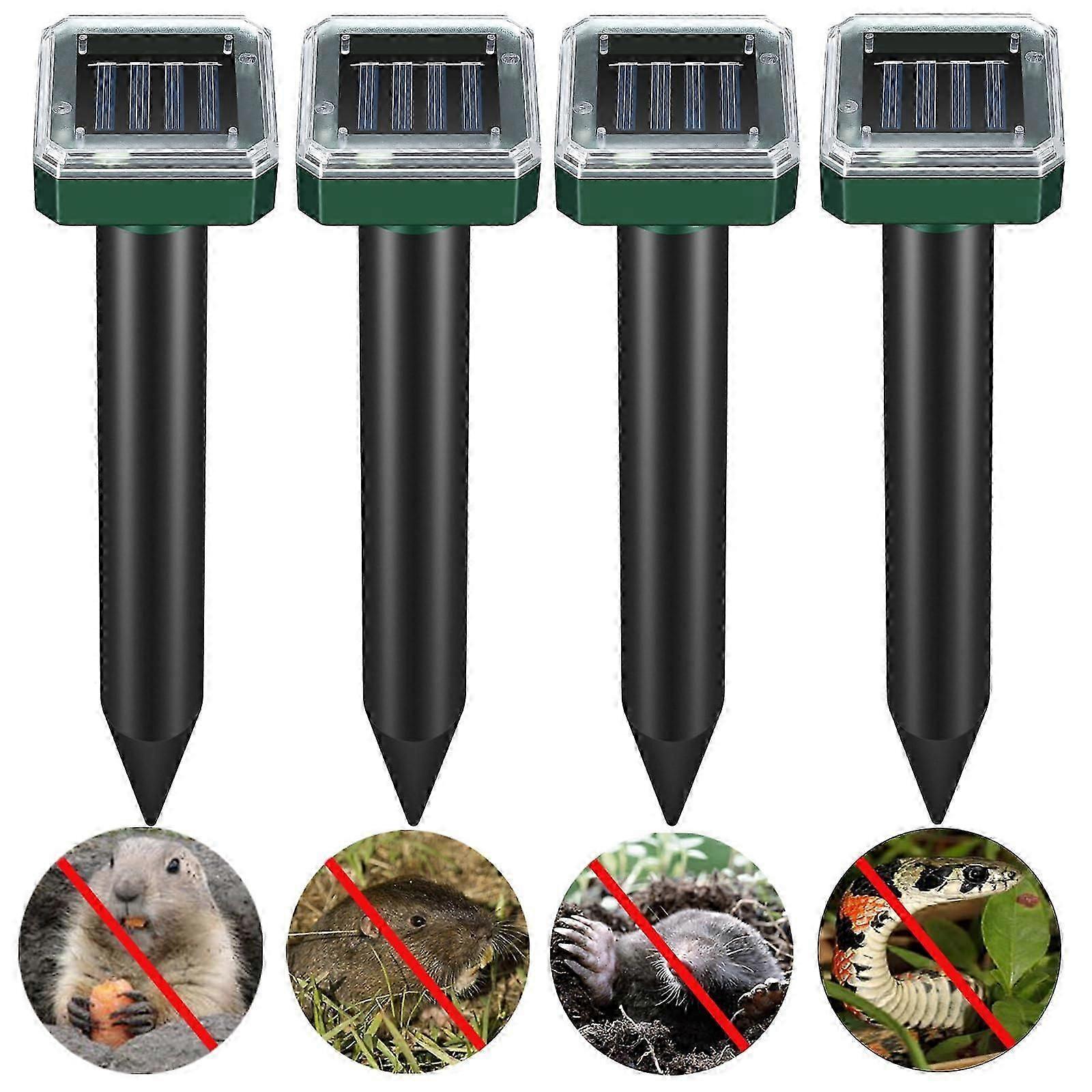 Solar Mole Repellent, Ultrasonic Mole Repellent Solar Poweredoutdoor Waterproof Ultrasonic Snake Repellent For Get Rid Of Mole, Gopher, Snakes, Vole A