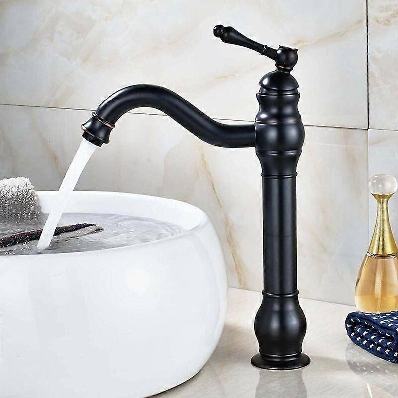 Retro Basin Mixer Tap, Black High Bathroom Faucet Can Rotate 360 , Classic Retro Bathroom Faucet