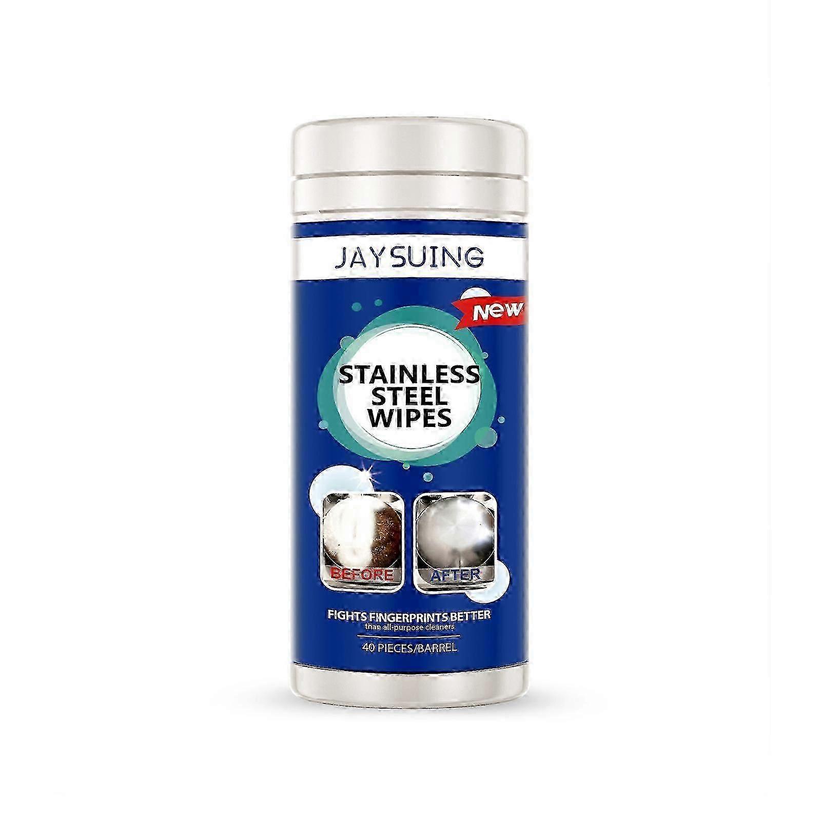 Jaysuingステンレス鋼ウェットワイプ台所用品蛇口シンクステンレス鋼金属水汚れ汚れウェットワイプを取り除く - 40個