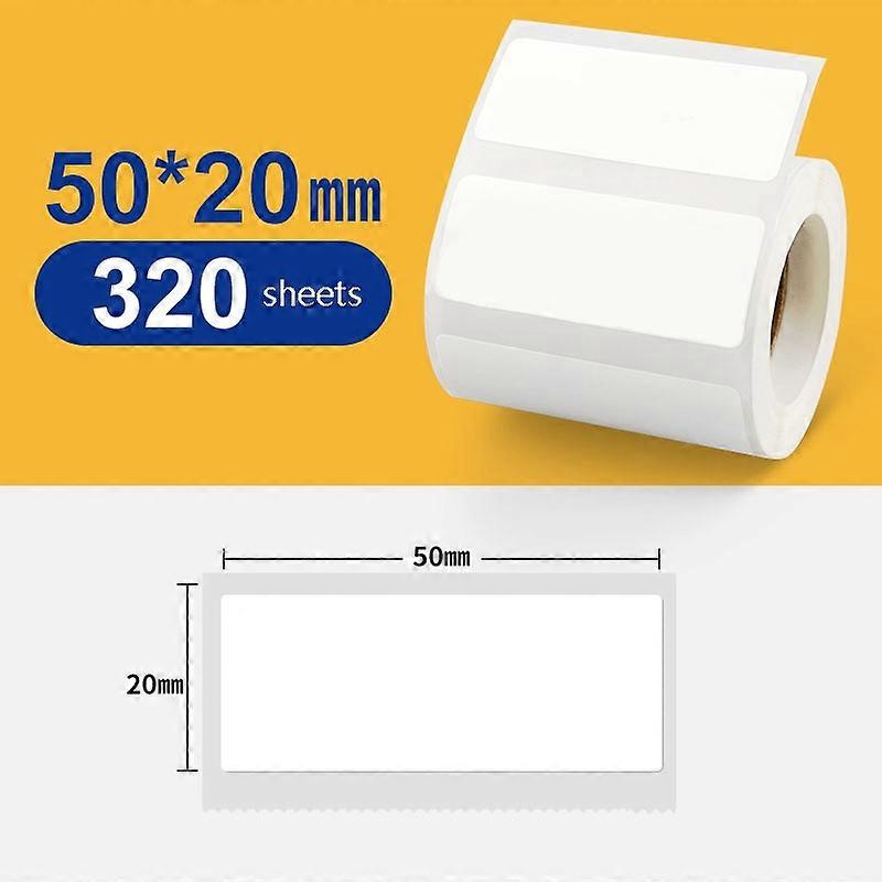 Thermal Label Paper Self-Adhesive Paper Fixed Asset Food Clothing Tag Price Tag for NIIMBOT B11 / B3S, Size: 50x20mm 320 Sheets
