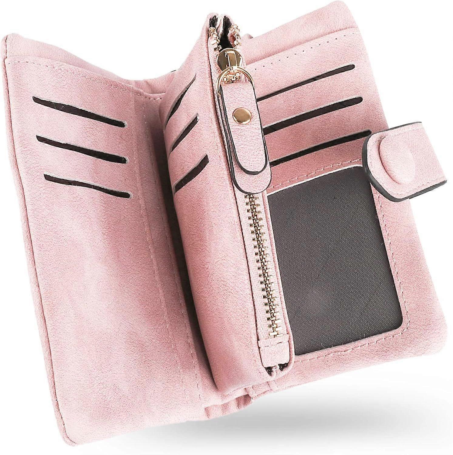 Wallet women's leather soft pink