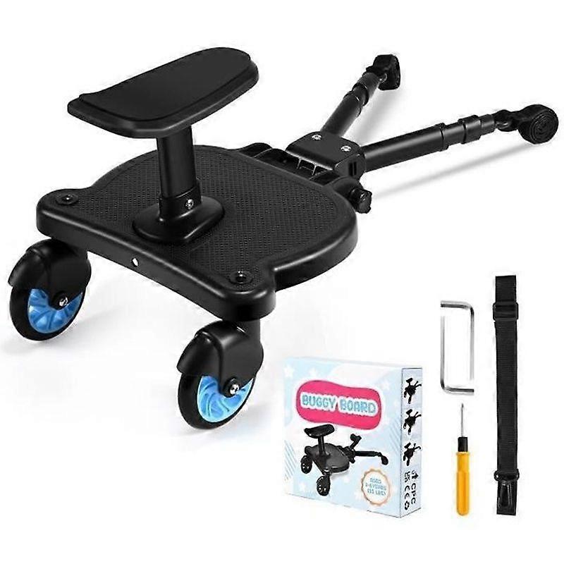 Buggy Board z siedziskiem deska do spaceru uniwersalny podnóżek 360 design z siedziskiem spacerówki