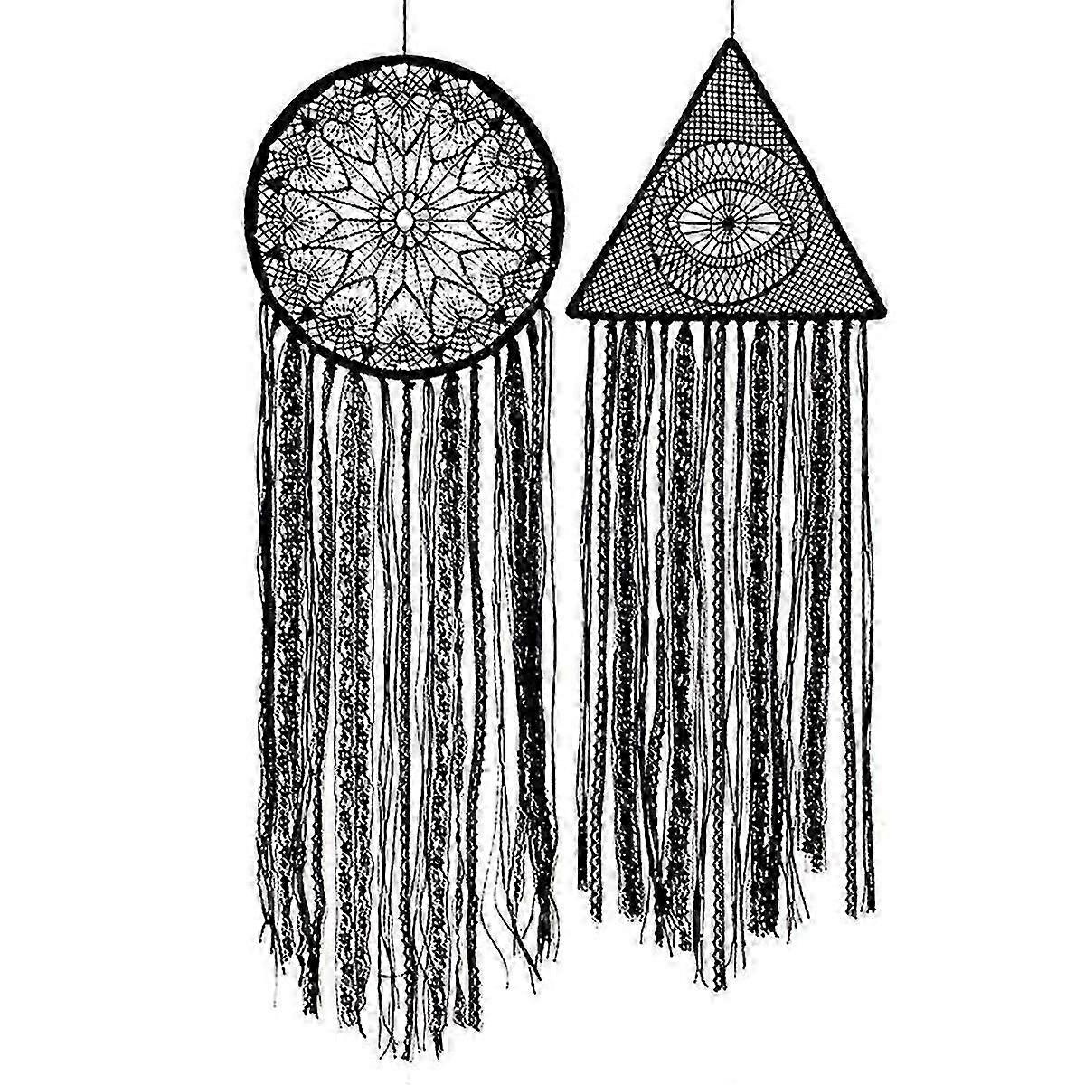 2pcs Dream Catcher, Handmade Crochet Evil Eye Design, Wall Art