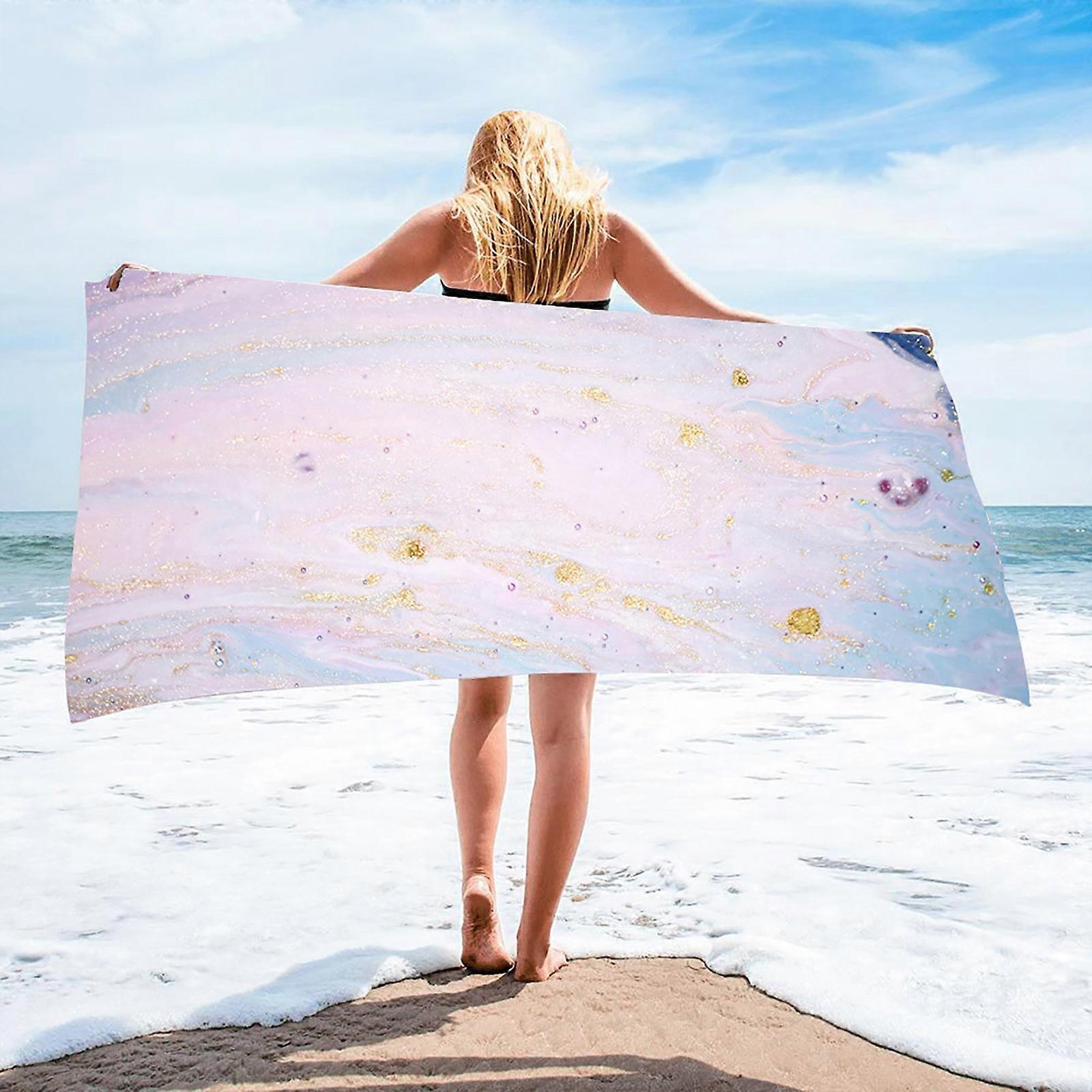 Beach Towels Bath Towels Large Rectangle Towels Fiber Towels Flowing Gold Series 75x150cm