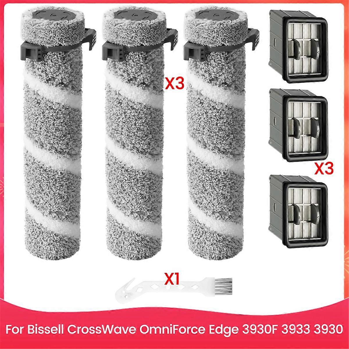 3930F 3933 3930 Brush Roll Filter Kit for CrossWave OmniForce Edge Cordless Multi- Hard Floor Cleaner