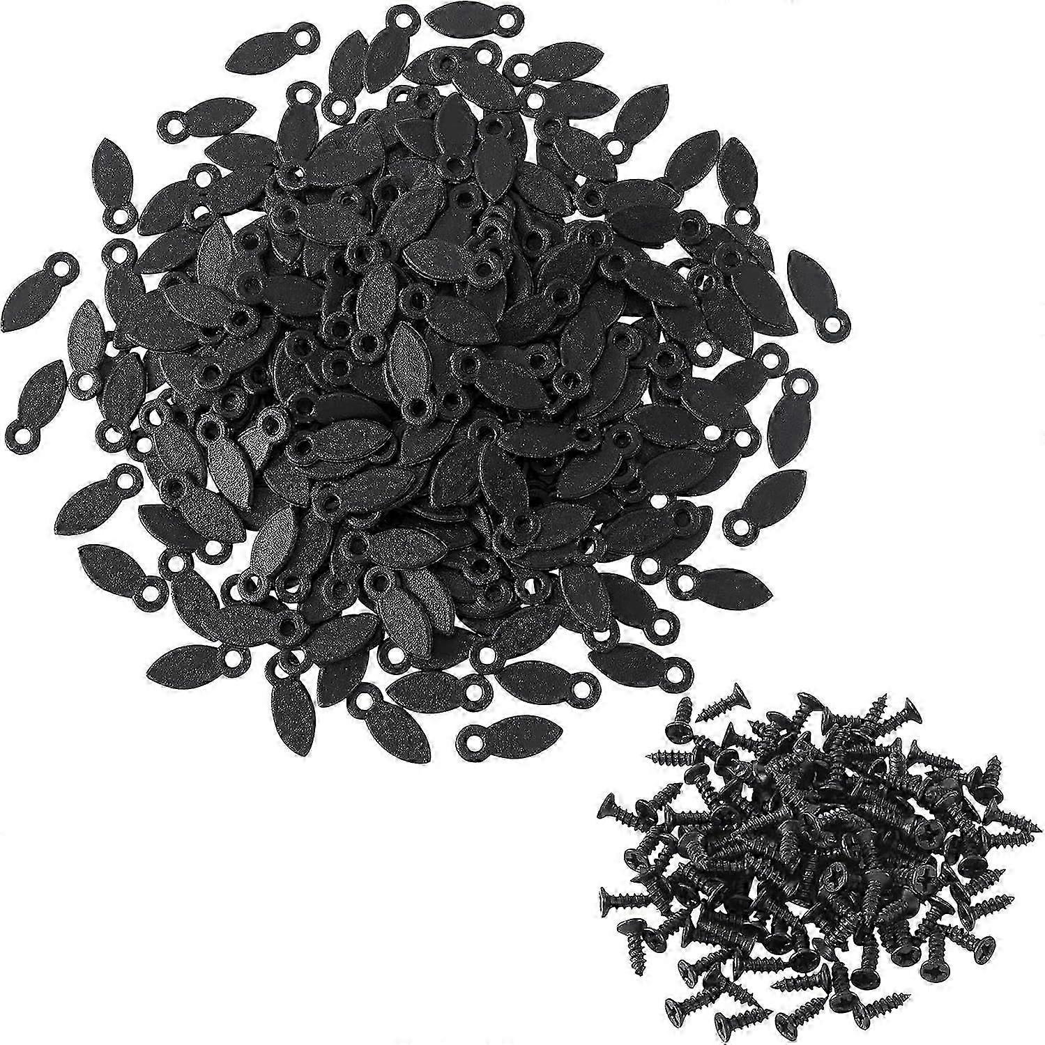 200pcs Black Picture Frame Turn Buttons Flat Metal Drop Shape Picture Framing