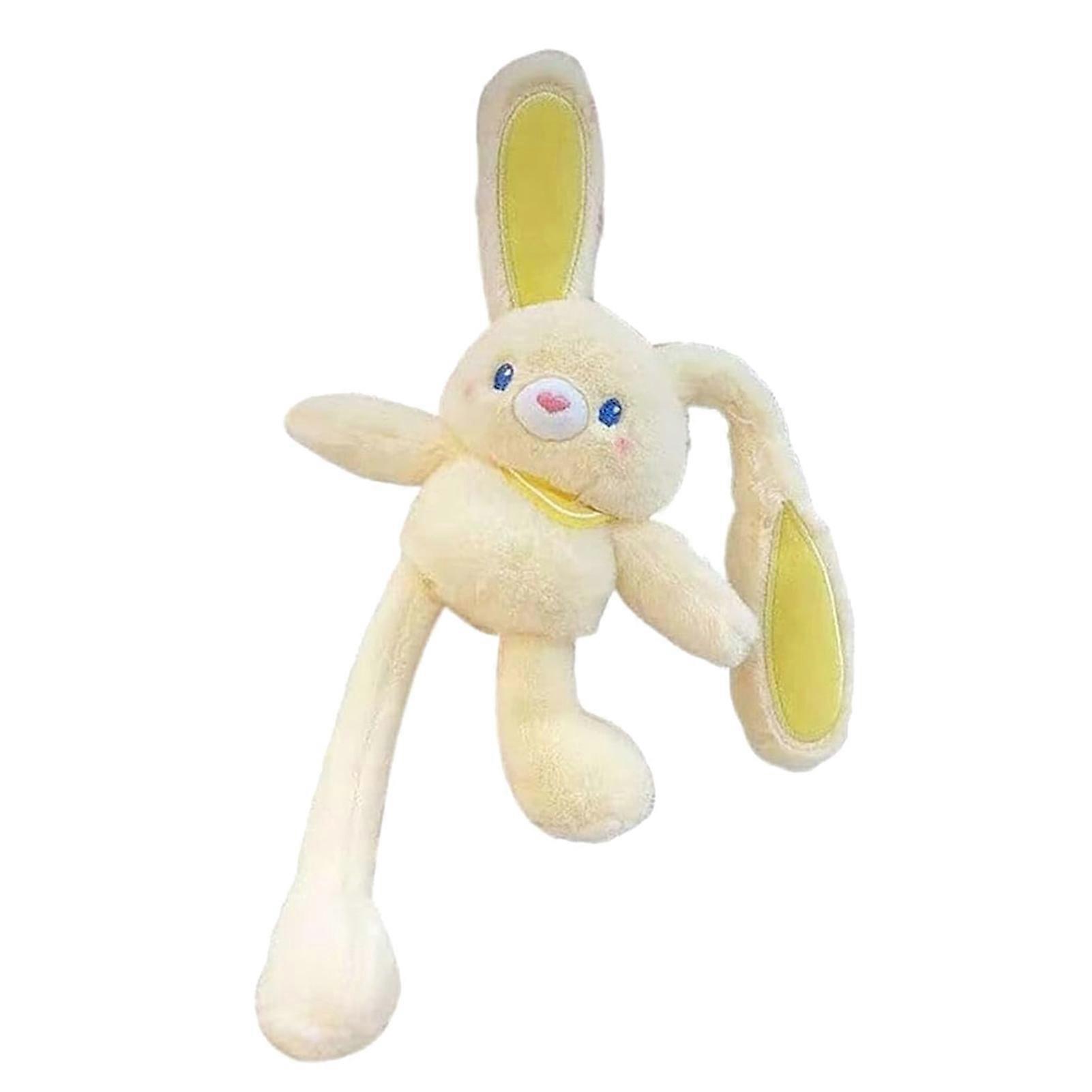 Pull-Up Rabbit Plush Toy - Interactive Stretchy Bunny Pendant with Pull-Out Ears & Legs, Ultra-Soft Easter Bunny Keychain