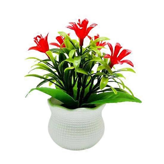 Artificial Potted Plants 5 Orchid Head Centerpiece Home Office Table Flower Wedding Faux Floral