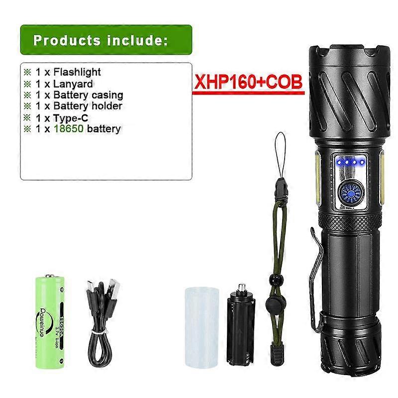 XHP360 High Power Flashlight Multi-Mode Zoom Torch Rechargeable Flash Light Waterproof Lamp Outdoor Camping Light