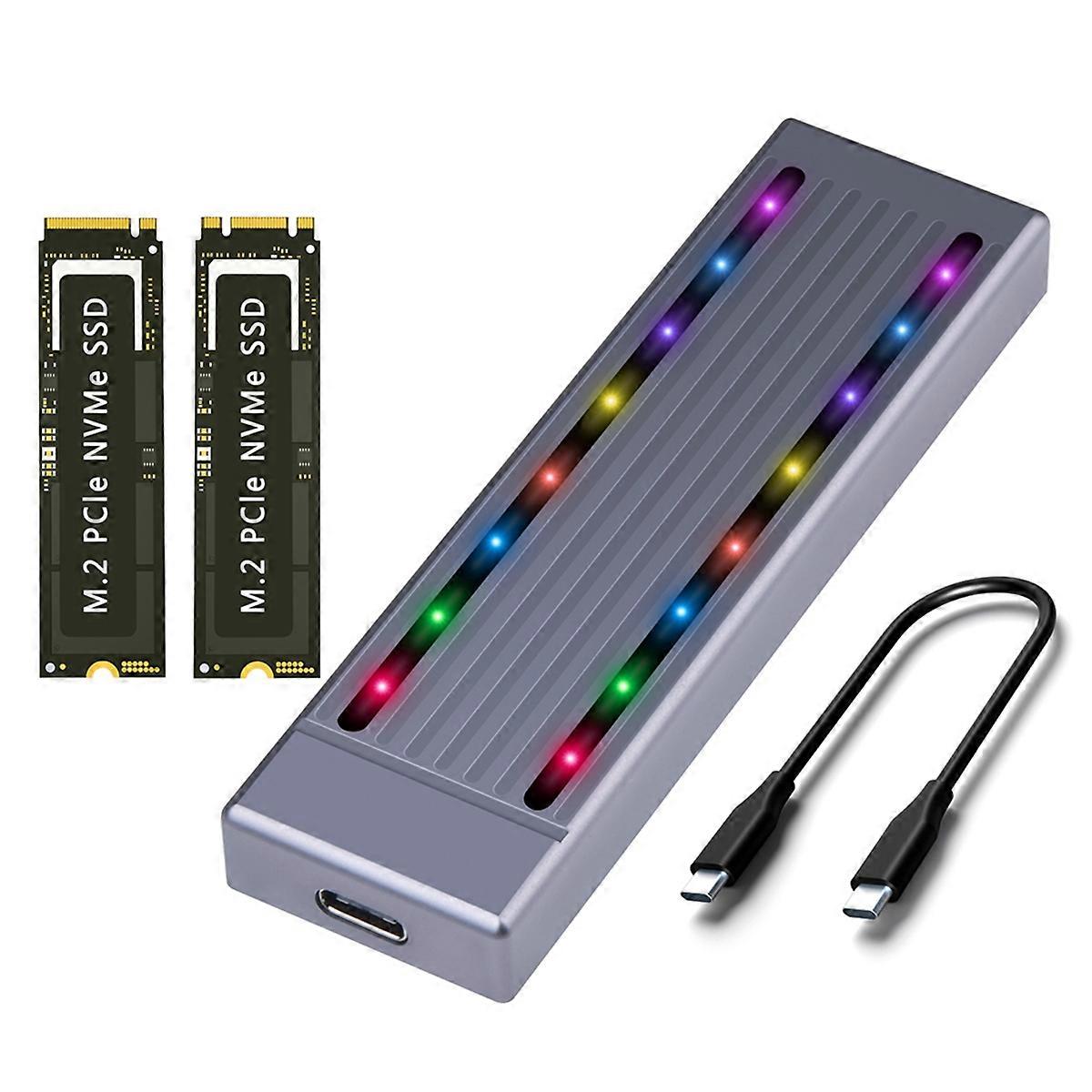 NVMe Hard Drive Enclosure SSD Cool RGB Light Hard Drive Enclosure B