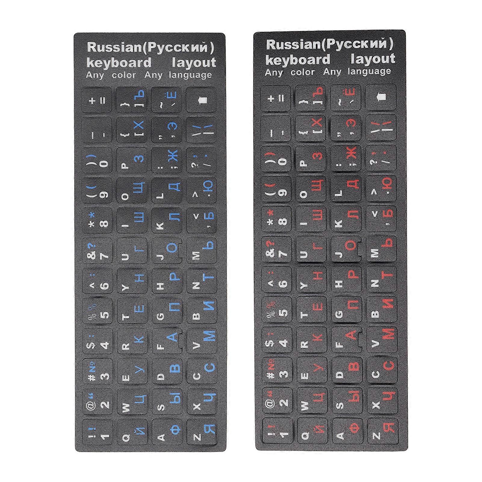 Revolutionize Communication, Russian Keyboard Stickers with Blue Lettering, Durable Design for Water Resistance and Keyboard Protection