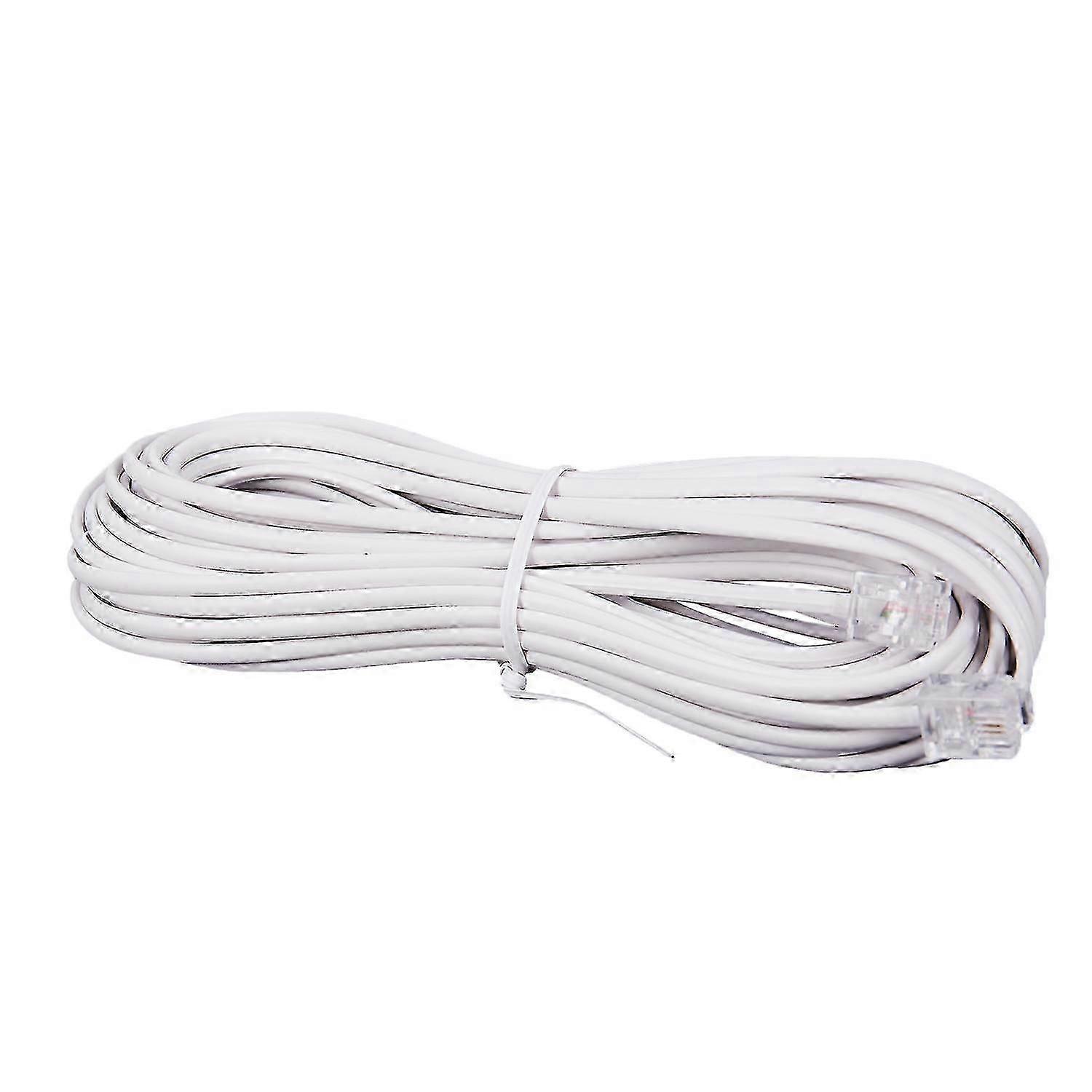 1pcs 10m Rj11 Telephone Connector Extension Cable White