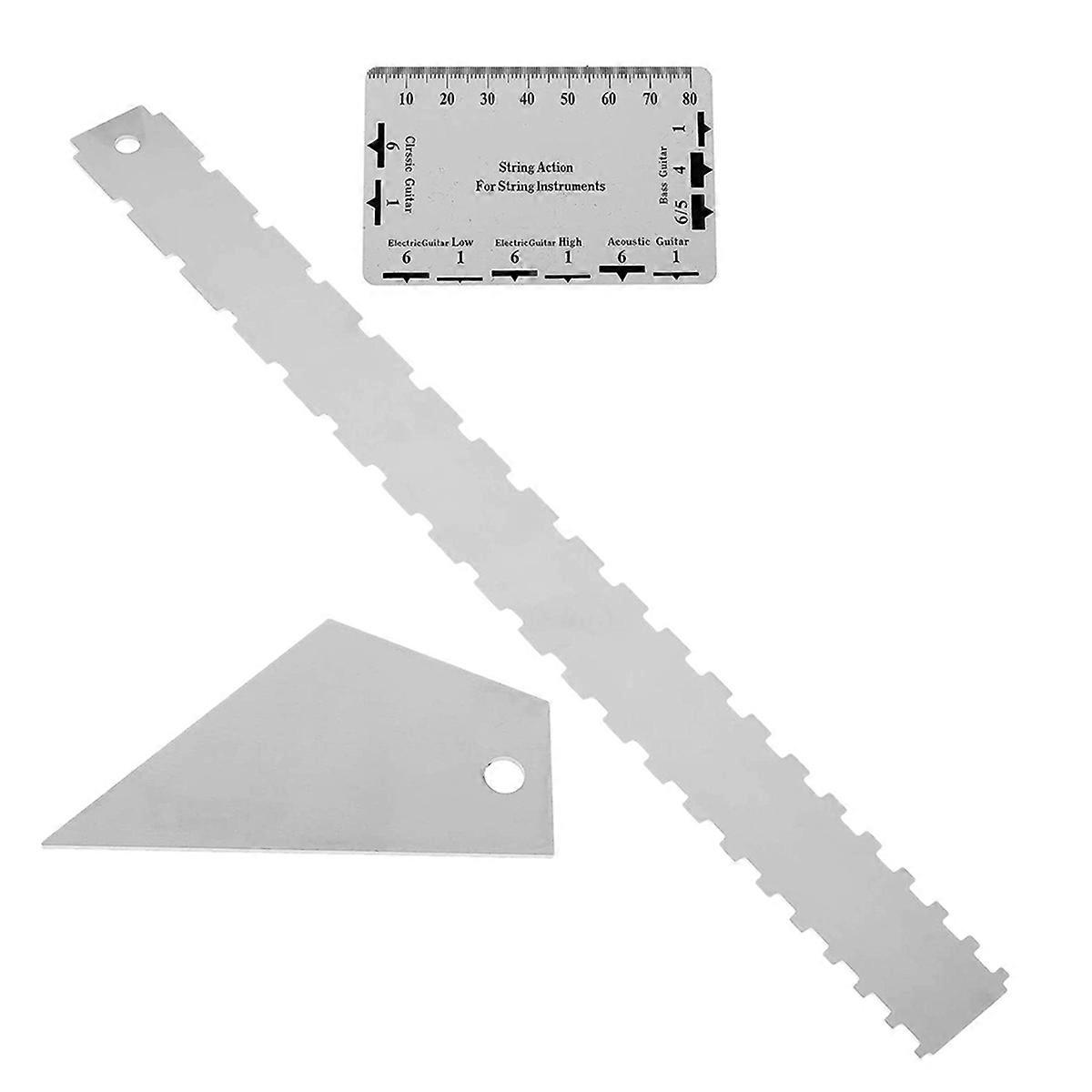 Guitar Neck Ruler Neck Fingerboard Pin Height Measuring Ruler Triangle Ruler Guitar Maintenance Cho