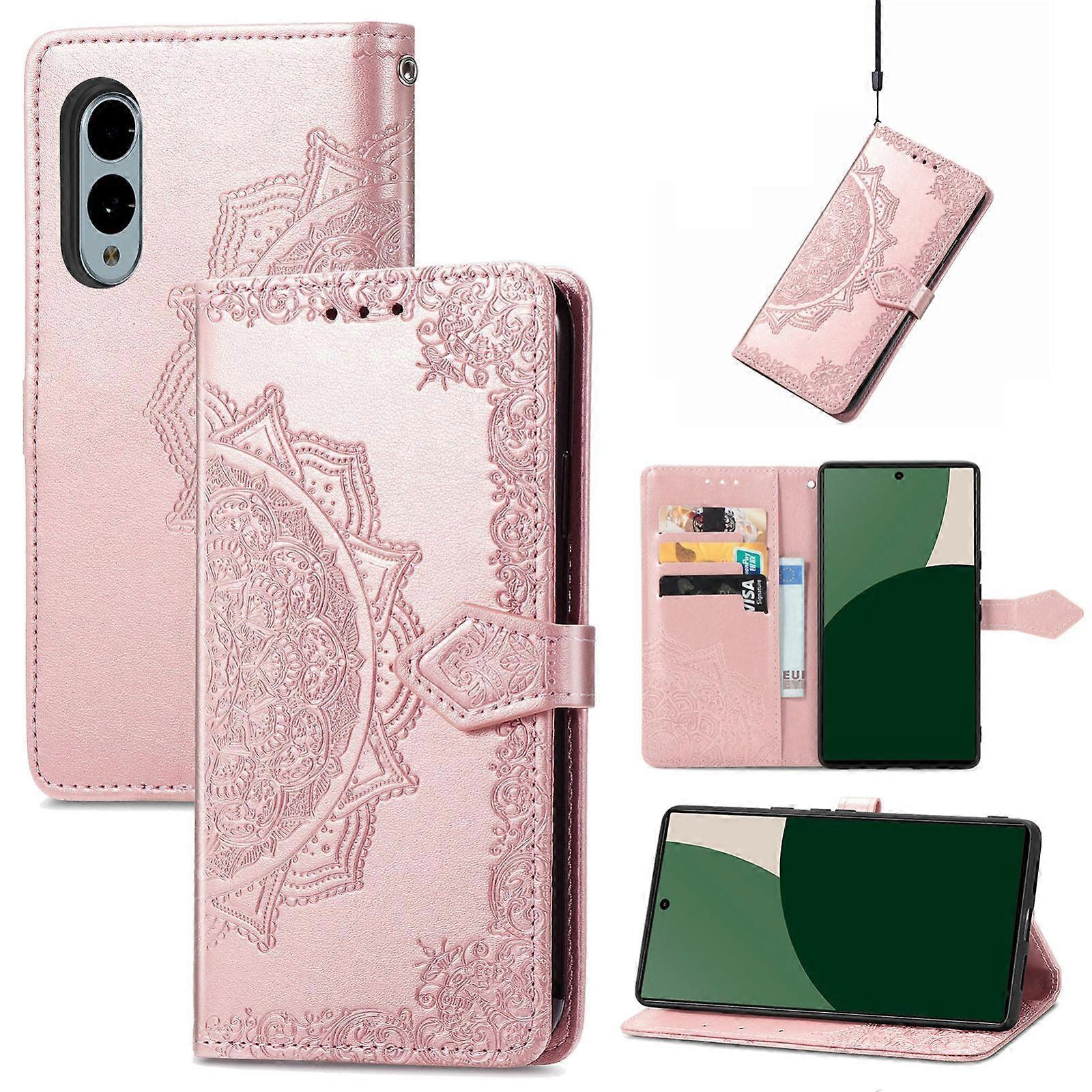 Mandala Flower Embossed Leather Phone Case