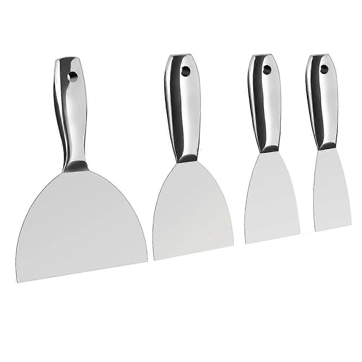 4 PCS One-Piece Premium Polished All-Stainless Steel Scraper Tool