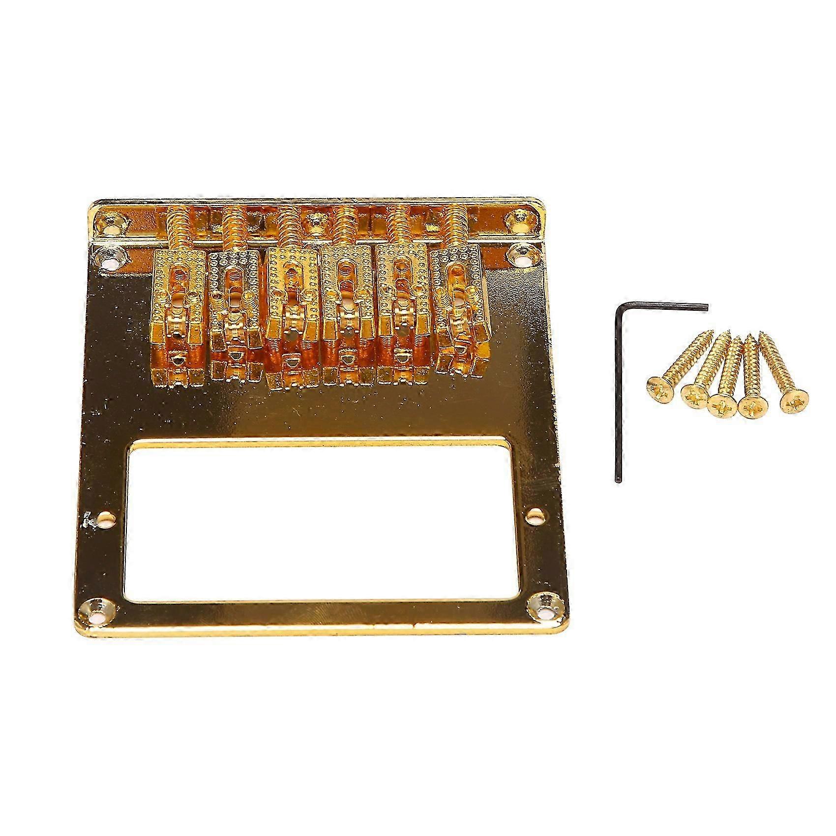 6 Roller Saddle 6 String Humbucker Guitar Bridge for Tele Guitar (Gold) DS