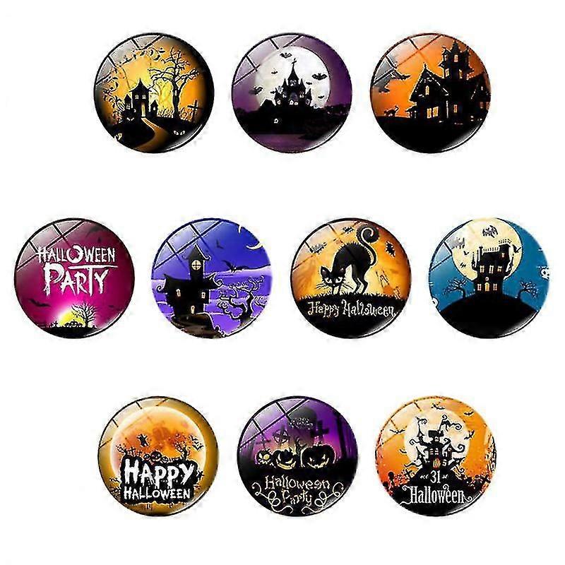 10pcs Halloween Magnet Glass Sticker