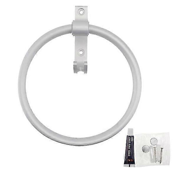 Stylish Aluminum Towel Ring with Hook - Durable, Rust-Resistant Bathroom Storage Rack, Easy Installation