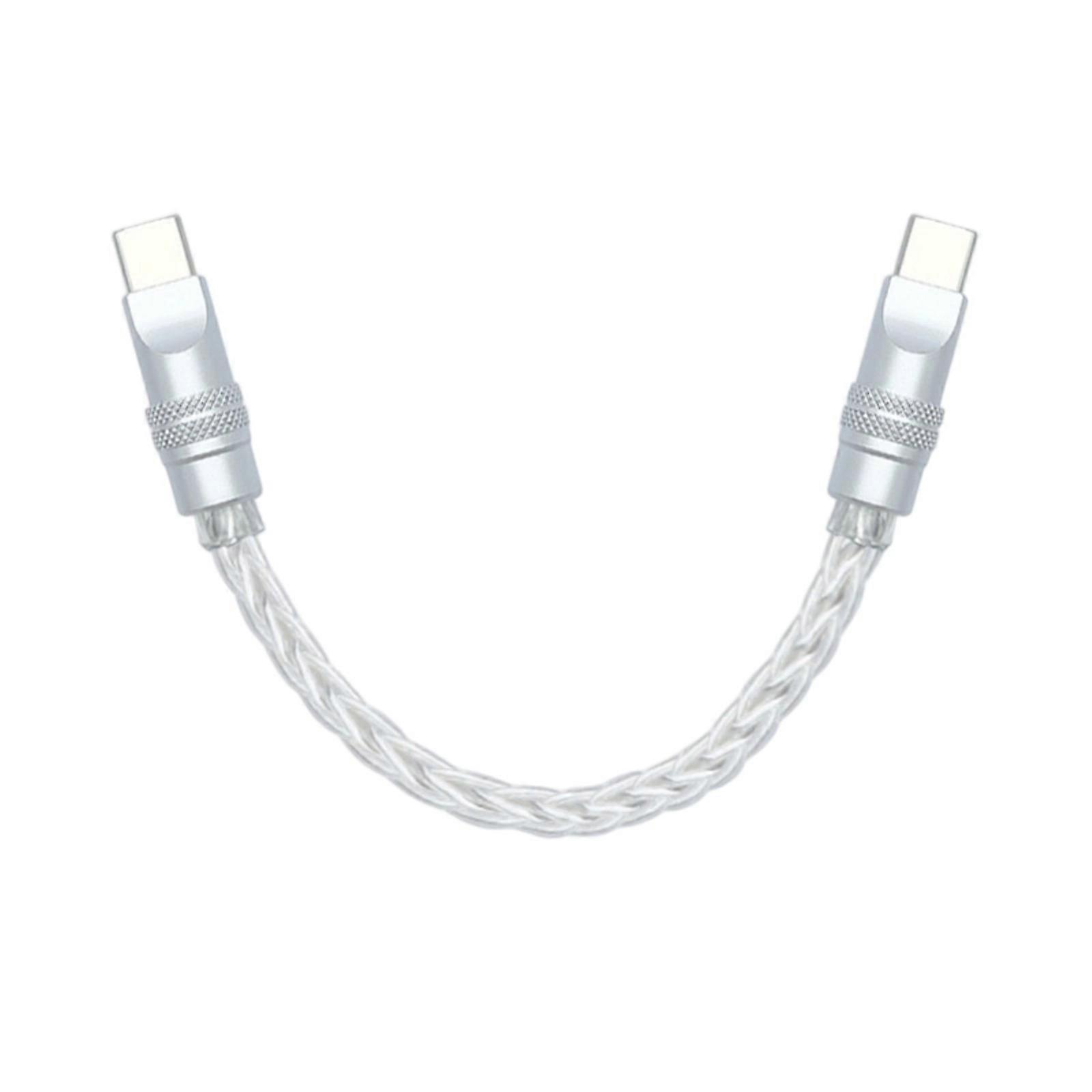 Type C Cable with Eight Cored Silver Plated Monocrystalline Copper Cord for Quick Charging and Stable Connection  silver