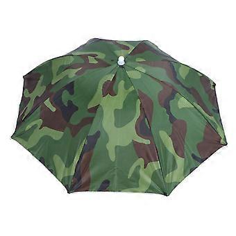 Portable Foldable Umbrella Hat Portable Waterproof Outdoor Fishing Umbrella Cap for Adult Camouflage