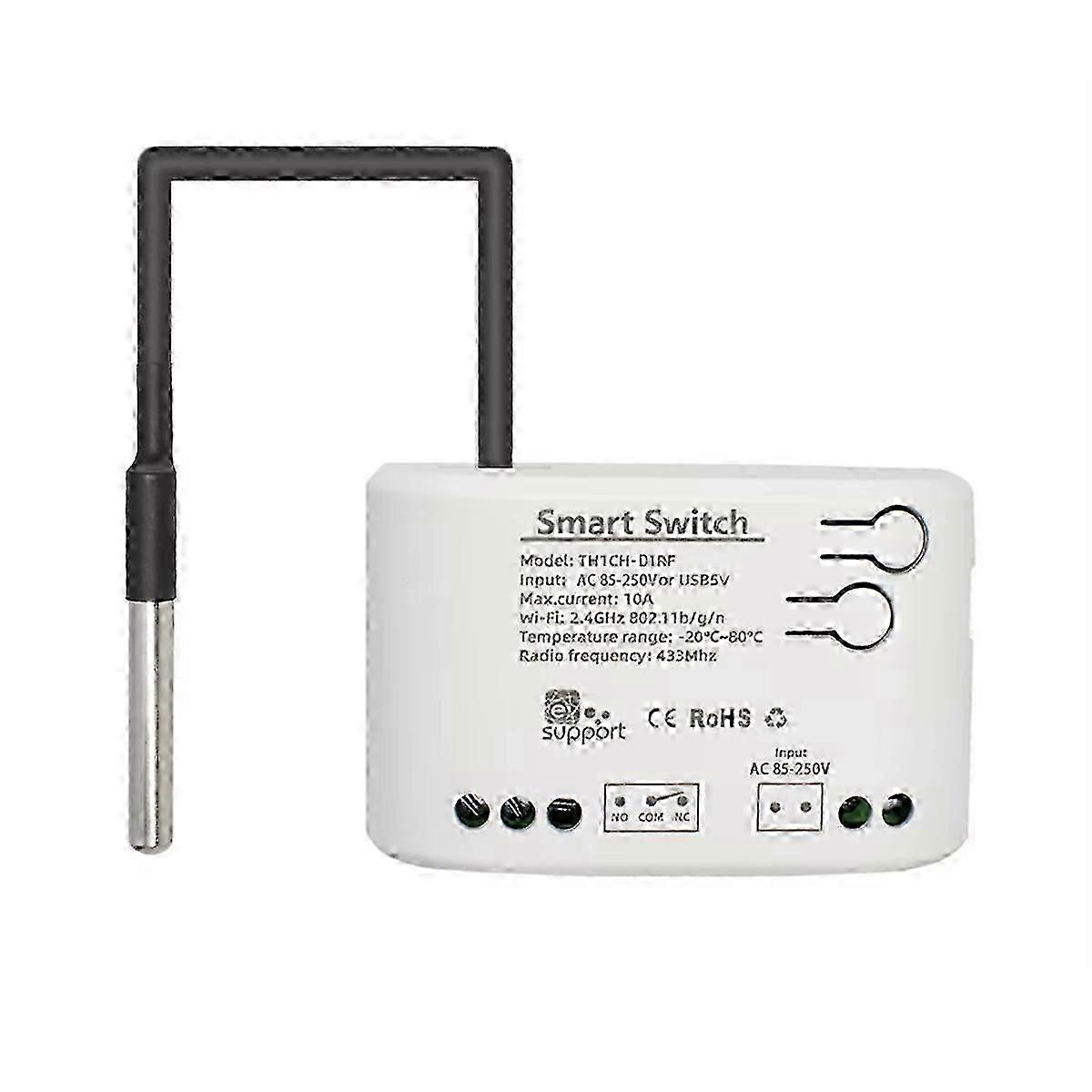 Smart WiFi Temperature Switch Passive Dry Contact Relay Thermostat Monitor Temperature Sensor A