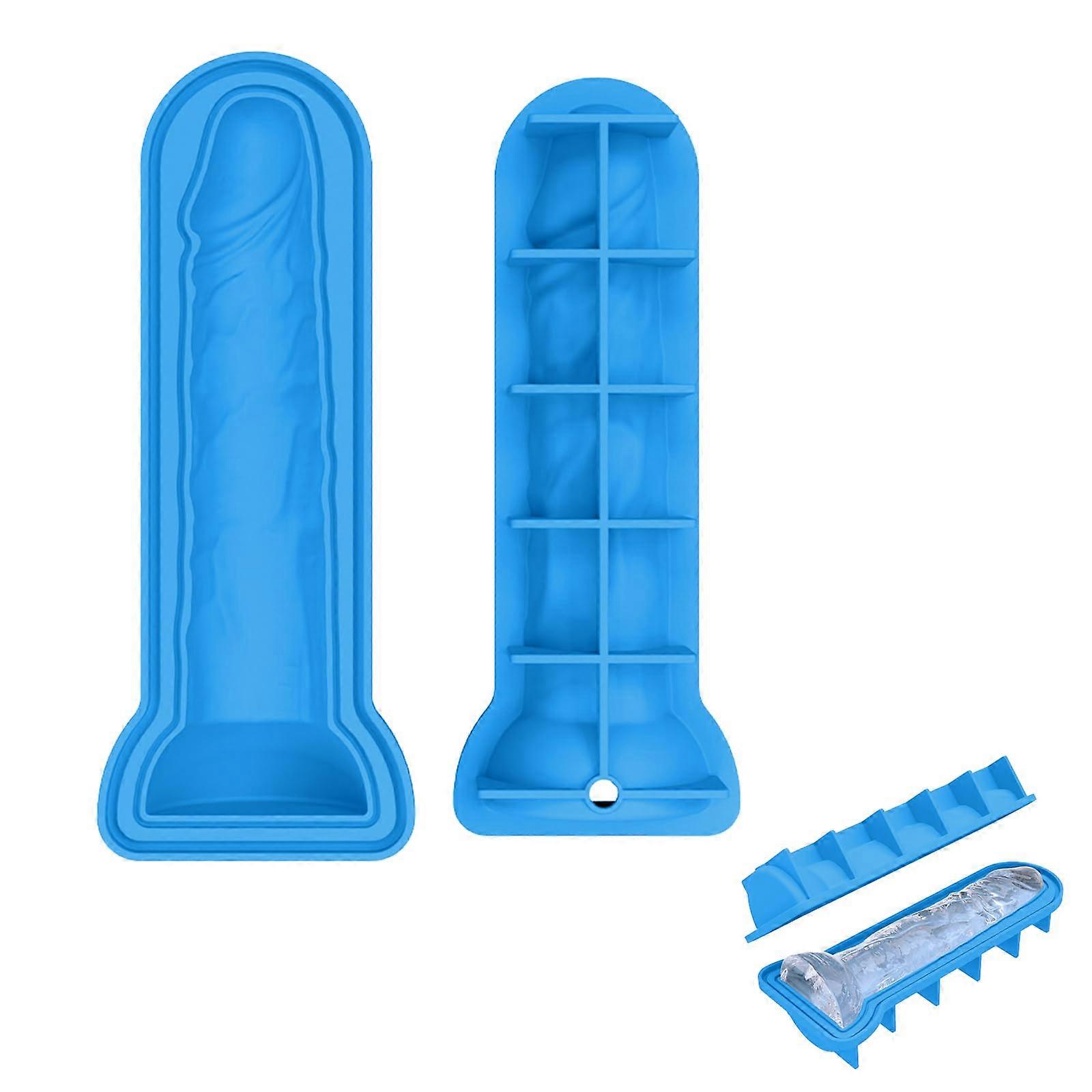 Ice Cube Molds Fun Shapes Silicone Ice Cube Mold Blue 4x2.87x2.28 Inches BPA-Free Flexible Ice Tray 1 Pack
