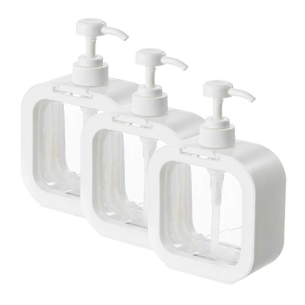 16.9oz Shampoo Bottles, 3pcs 500ml Pump Press Shower Containers , Empty Refillable Shampoo
