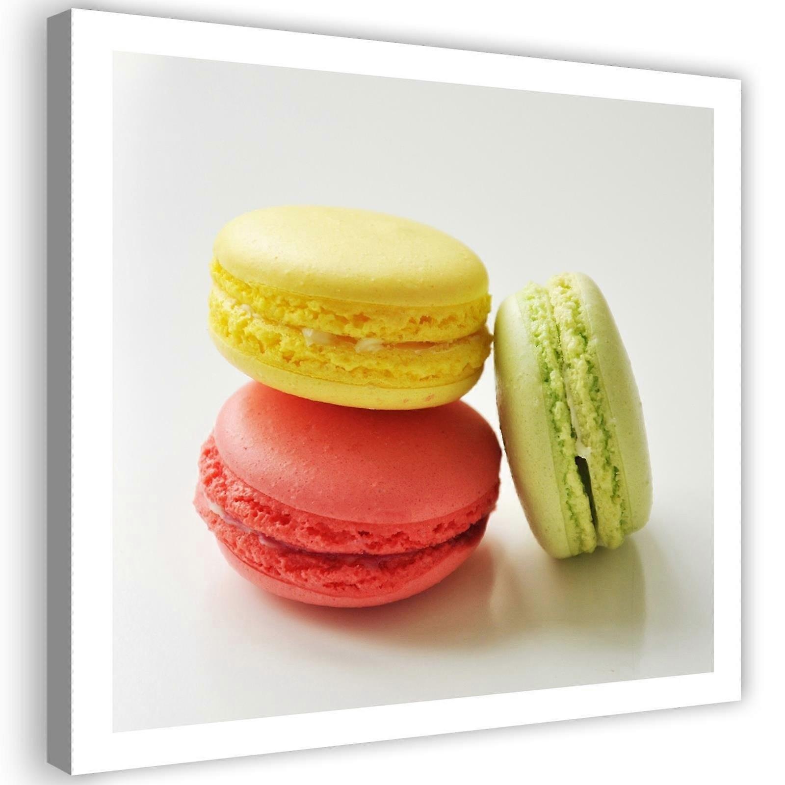 Impression sur toile, Macarons savoureux - 40x40