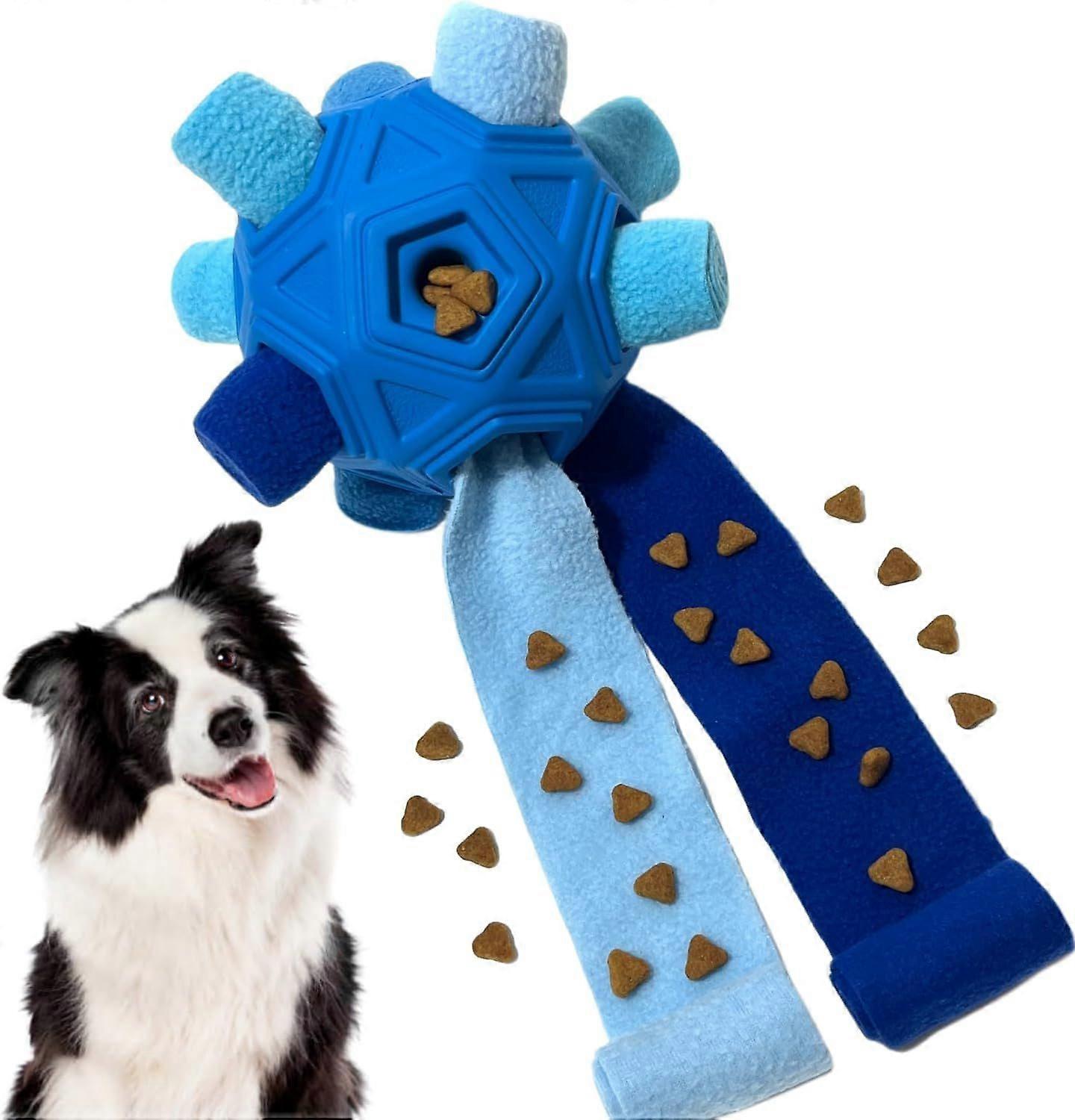 Snuffle Ball for Dog Toys Unbreakable Upgrade Ball Interactive Toy Foraging Snuffle Mat Puppy Treat Dispenser Slow Feeder Dog Puzzle Toys for Small, M