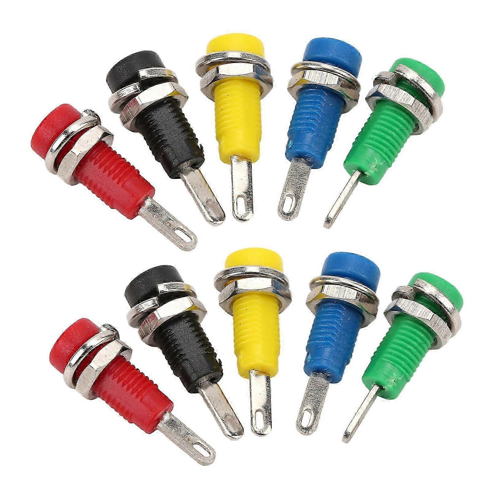 J.40003 2mm Panel Socket 5 Colors 30Vac?60Vdc/Maximum.10A Banana Jack Socket with Spring Leaf for Inverters Ships