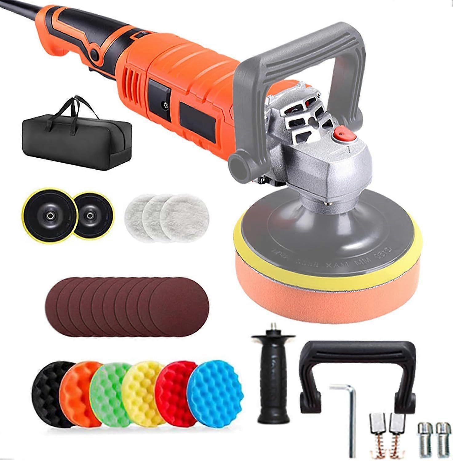 Car Buffer Polisher, 1580W Rotary Buffer Polisher Waxer, 7 Speed Adjustment, 500-3300 Rpm, 65Db Low Noise Operation, Efficient Heat Dissipation