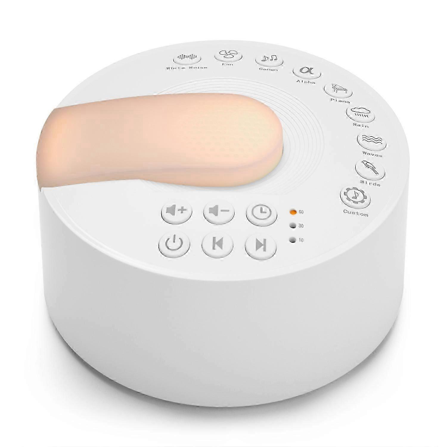 Machine à bruit blanc Type-c Rechargeable Timed Shutdown Sleep Sound Machine pour dormir Relaxation pour bébé Adulte Voyage de bureau