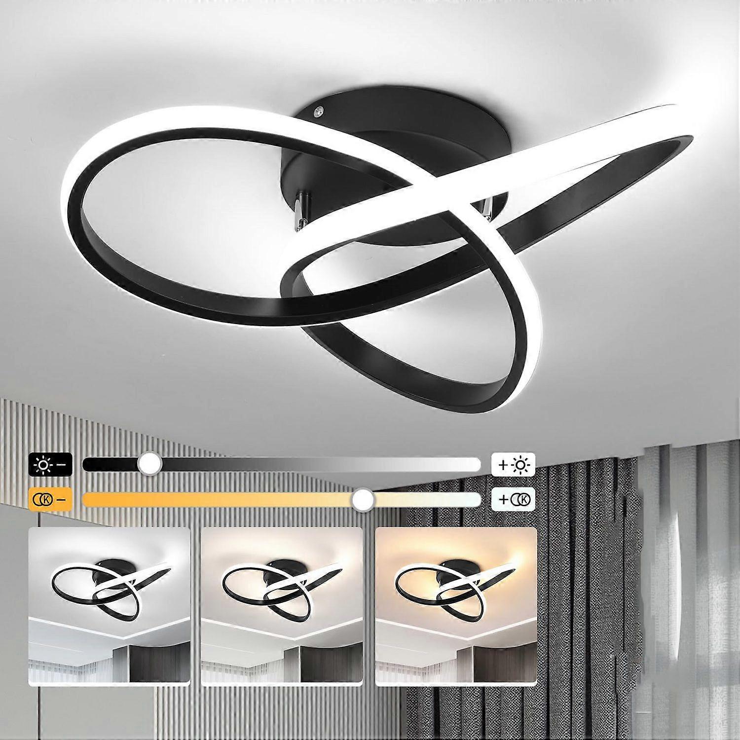 Dimmable modern LED ceiling light, 3 light colors changeable, stylish design for home decor