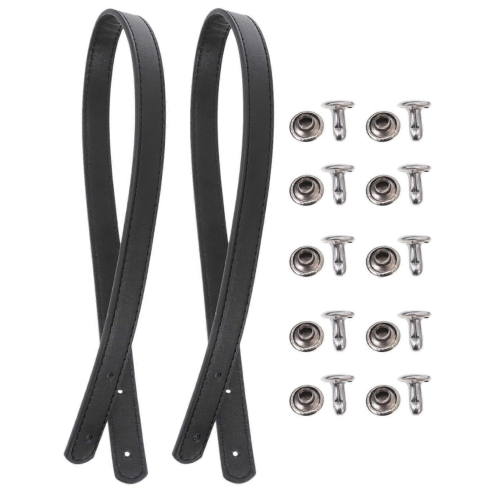2er Set Lederhandtaschengriffe Tragetasche Ersatzgurte Taschengurte mit Nieten