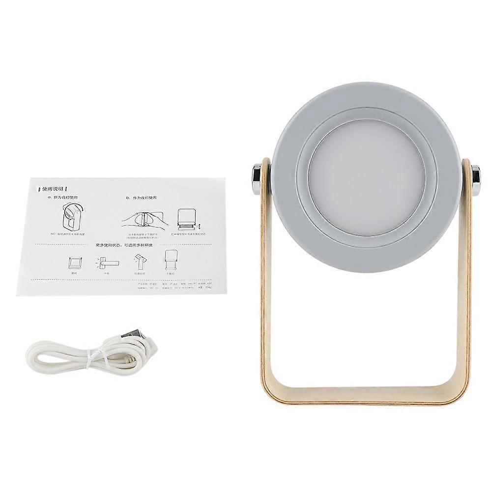 USB 3D Portable NightTableLamp Collapsible Lantern Light for Outdoor (Grey)