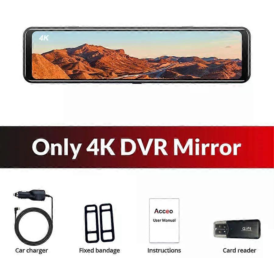 A45P 4K Car DVR 12 Inch Touch IPS Sony 415 Park RearView Mirror Support Rear View Camera Dashcam Car Camera Video Recorder