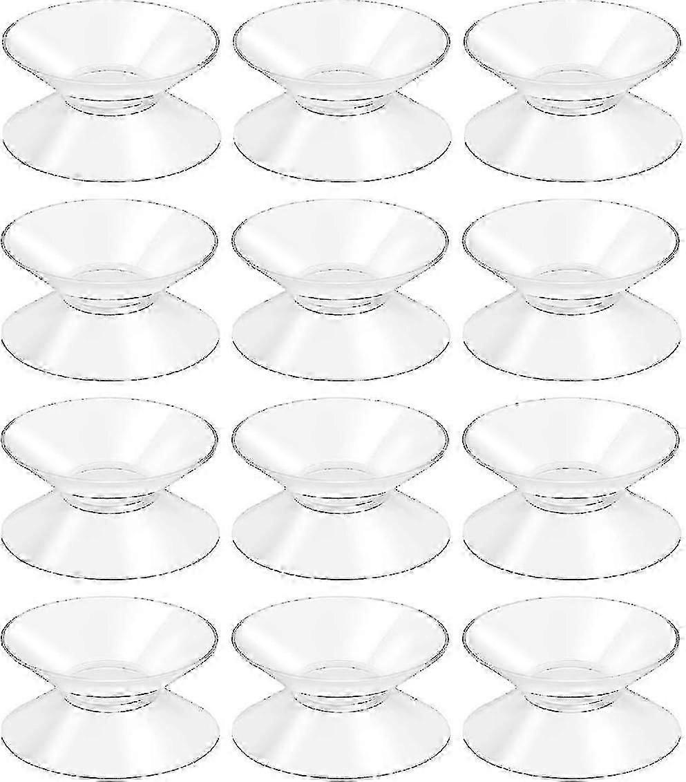 Double-sided Plastic Suction Cups - 30 Mm - Without Hooks, Pack Of 12