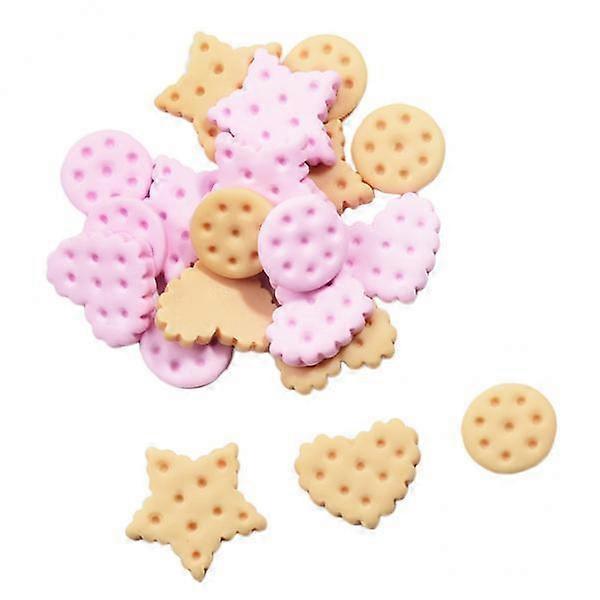 2x 20Pcs Resin Cookie Flatback Cabochons Case Decor