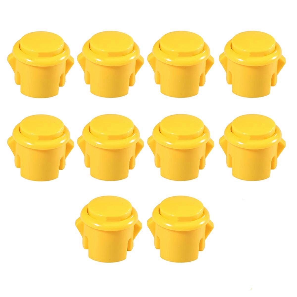 10 Pcs Arcade Buttons 30Mm Responsive Arcade Buttons for Gaming Enthusiasts Yellow