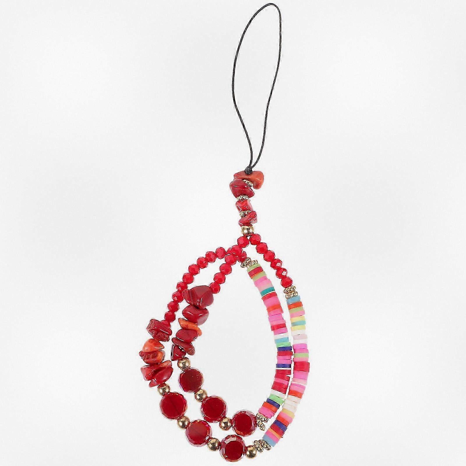 Kawaii Beaded Cellphone Charm and Lanyard Wrist Strap for Phones, Decorative Strap for Various Devices