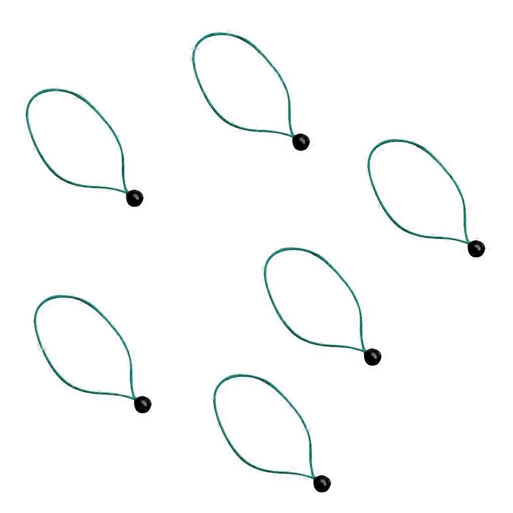 6 Pieces 24cm/9.4" 4mm Dia. Strong Elastic Ball Cord tie Loop Tarp Tent Awning