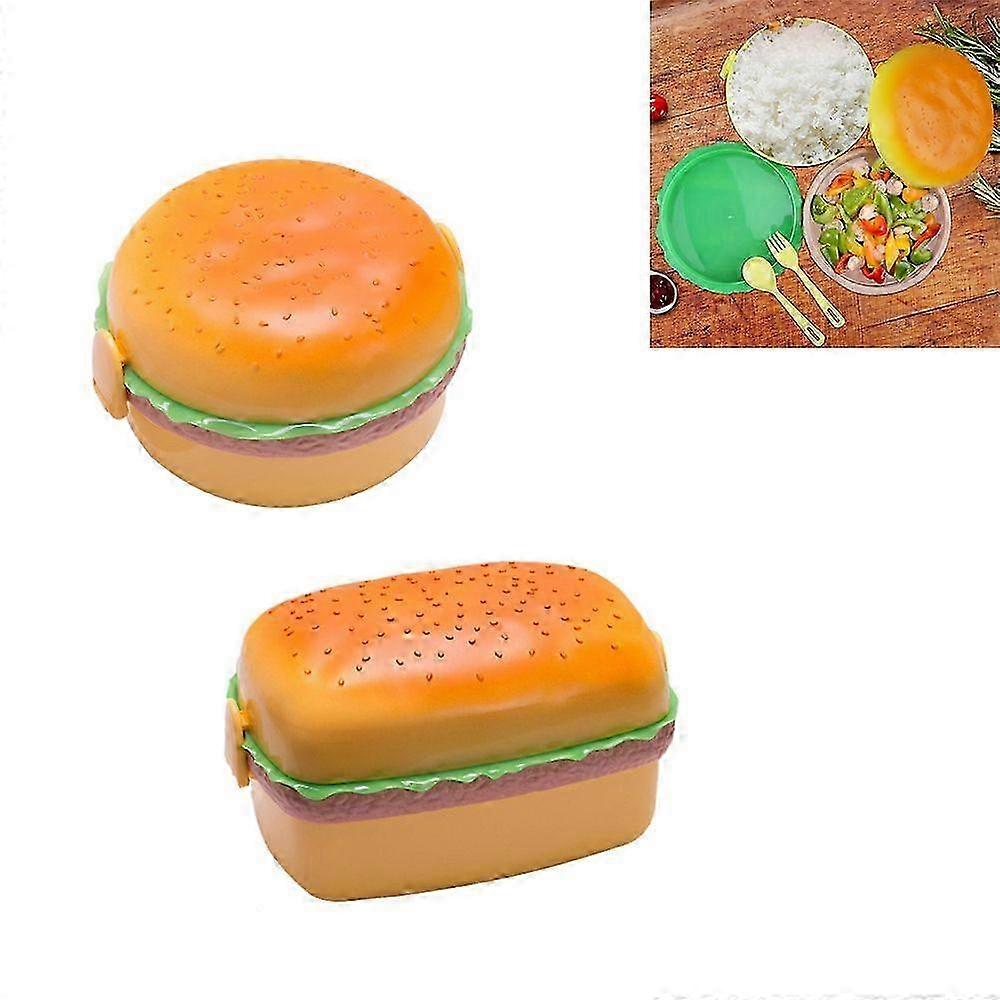 Hamburger Bento Box Microwavable - Rectangular and Round - 2 pcs