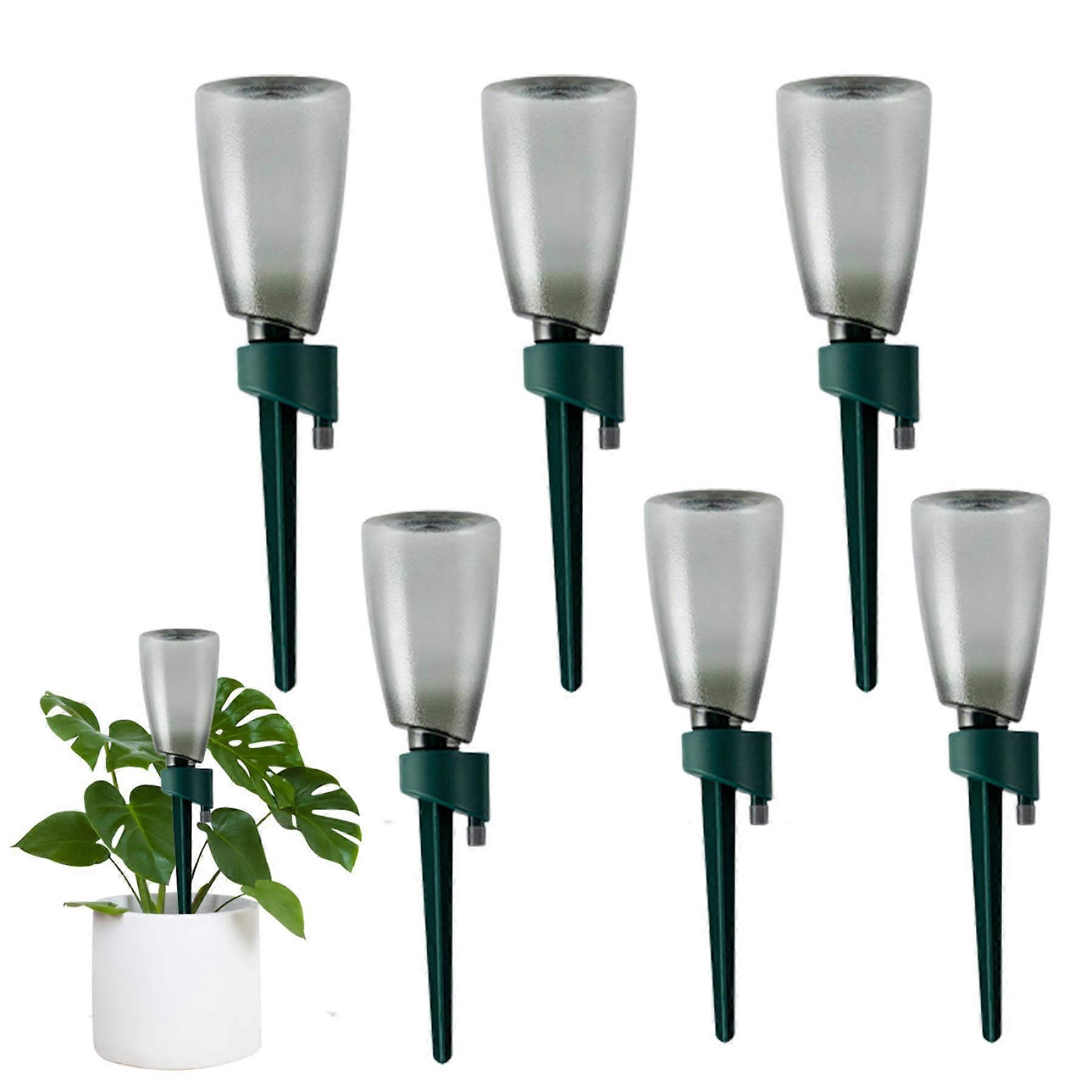 Plant Watering Devices Six-Pack 500 Ml Bottles Automatic Drip Irrigation Kit With Slow-Release Valve For Plants Green
