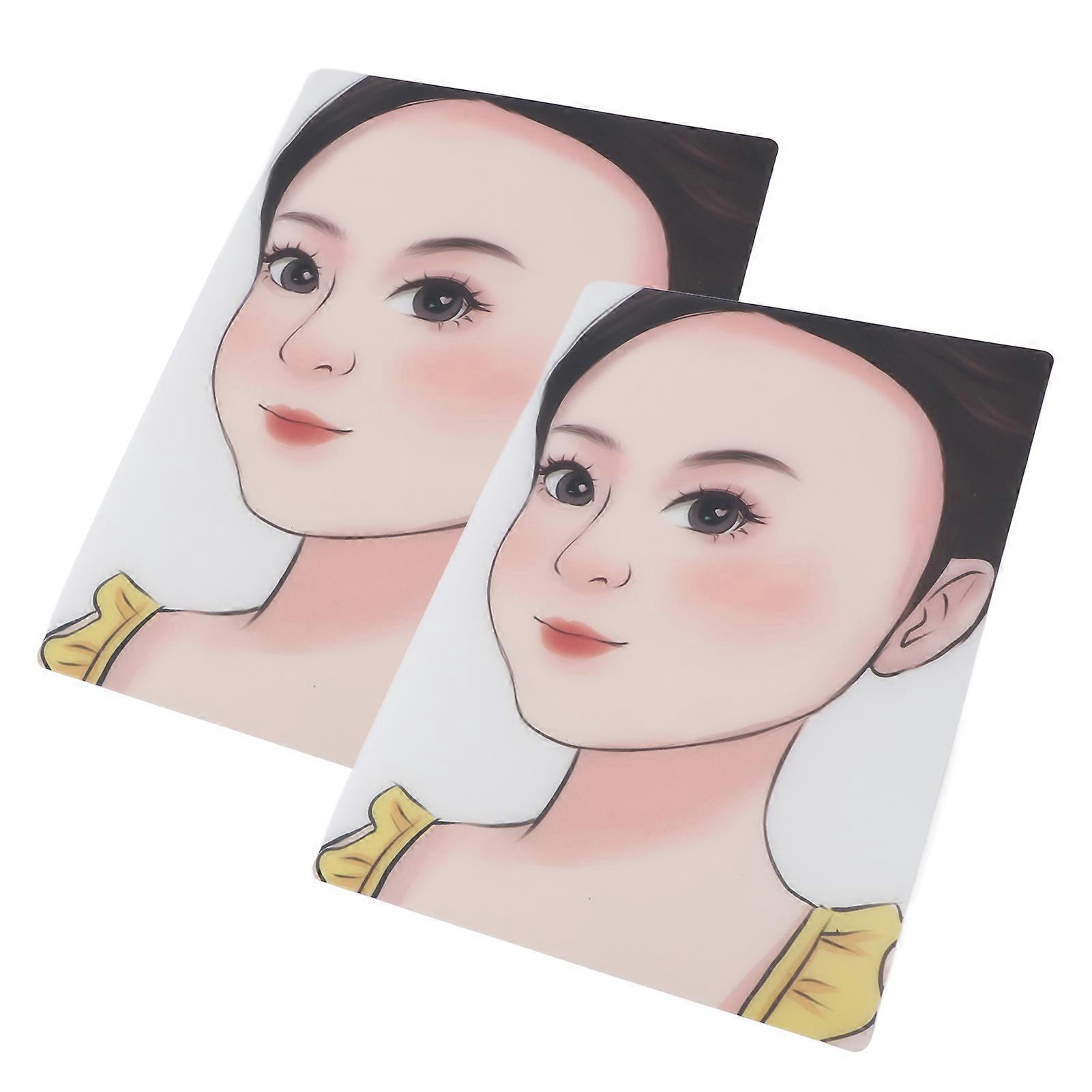 2pcs Kids Face Painting Exercise Board Reusable Face Painting Exercise Template Washable Makeup Stencil Face Painting Effect Display Board for Beginn