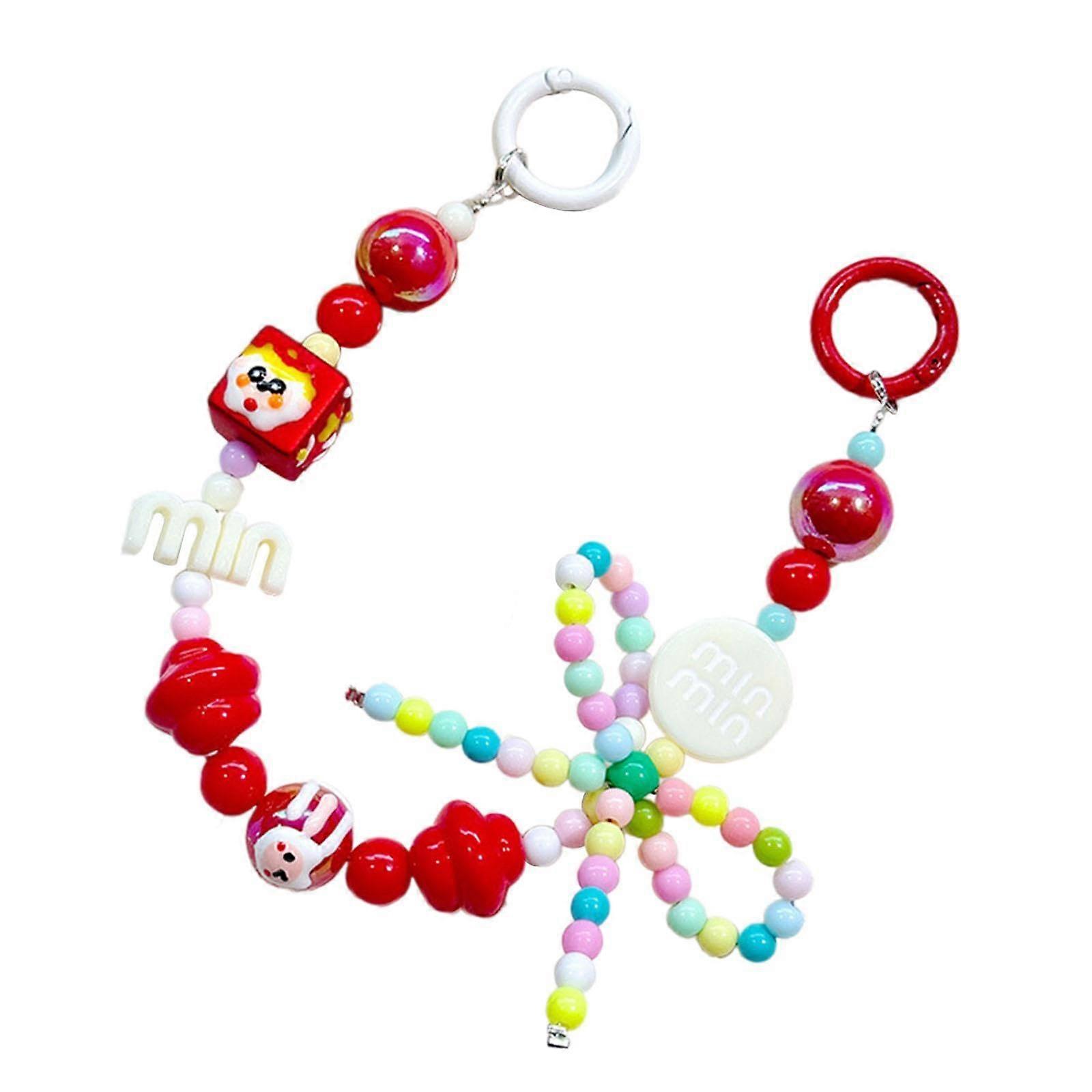 Pearls keychain holder decor colorful keychain for birthday