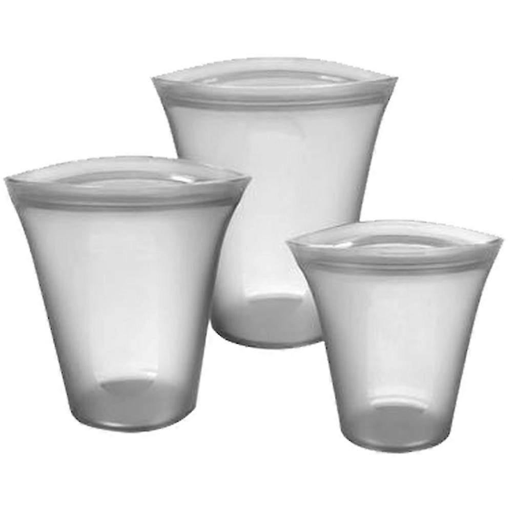 気密シリコン食品保存袋冷凍庫安全 - グレー