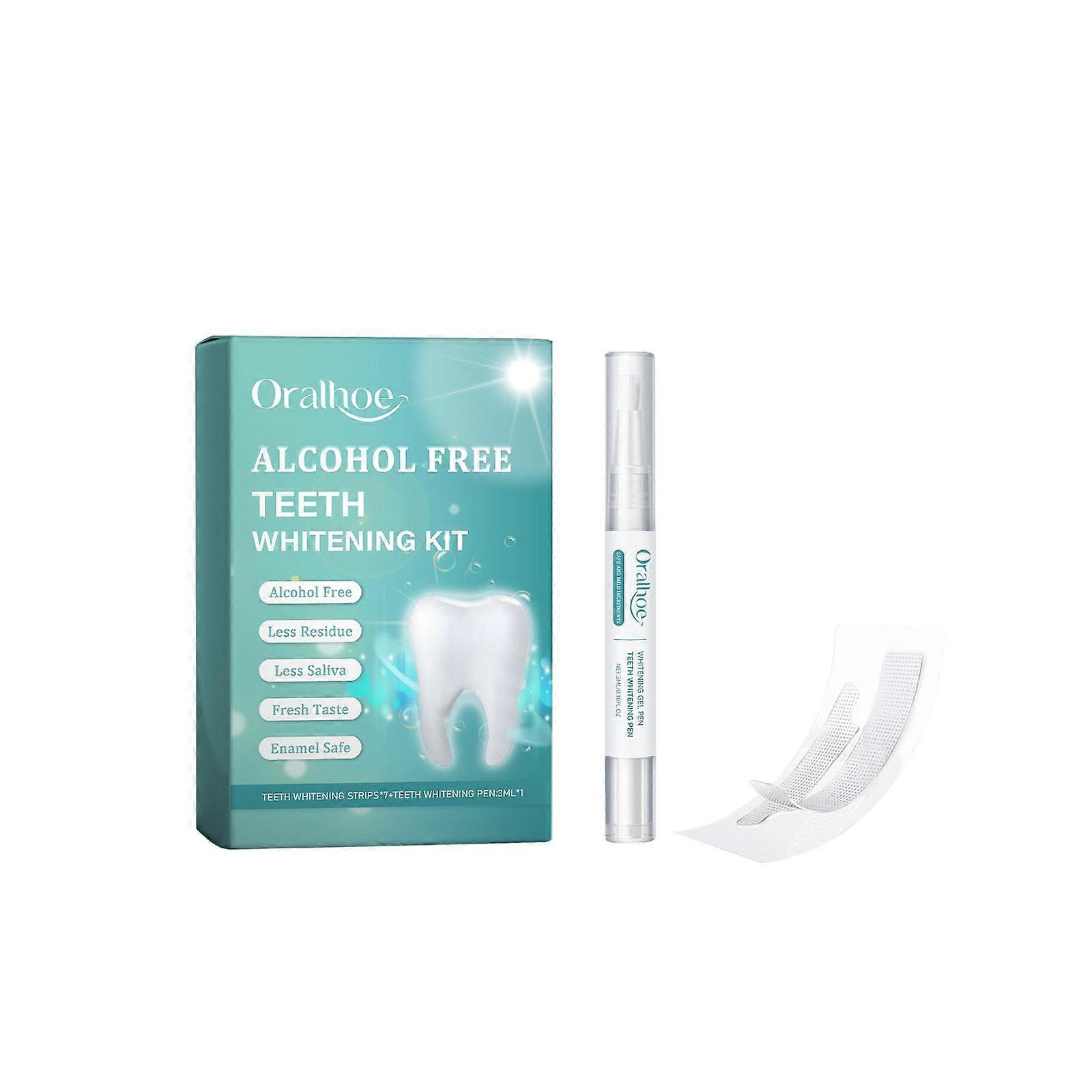 7pcs Teeth Whitening Strips Teeth Whitening Pen Kit, Sensitive Teeth Whitener, Non-Slip, Dry Strip Technology for Coffee, Wine, Tobacco, and Other Sta